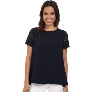 Michael Kors Crochet Sleeve Blouse